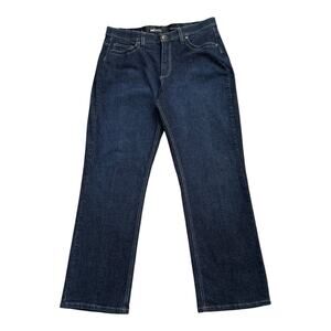 LEE Comfort Waistband Womens Size 14 Short Dark Wash Blue Jeans 29.5" Inseam